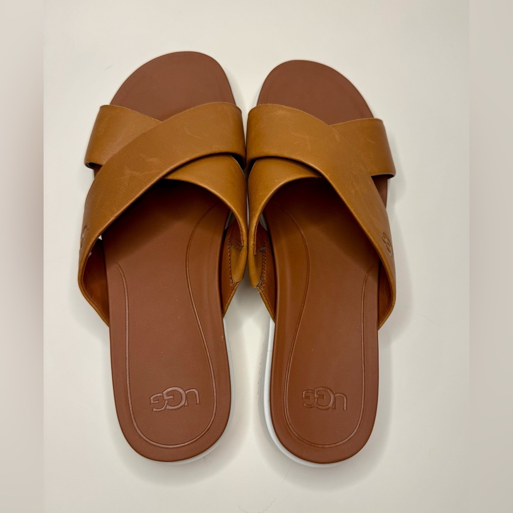 UGG Women's Tan Cross-Band Sandals